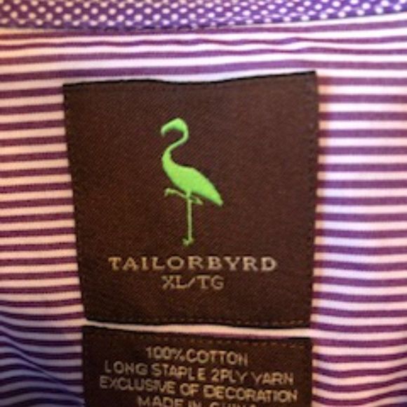 Tailorbyrd‎ Dress Shirt - Purple/White Stripe Size XL - Picture 6 of 10